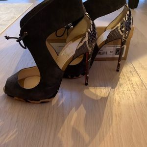Christian Louboutin Campanina TaupePython Stiletto